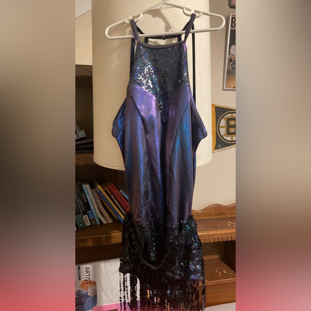 Blue, sequin Dance/ Figure skating costume